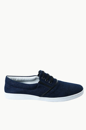 Men's Denim Mock Lace Slip-On Loafers
