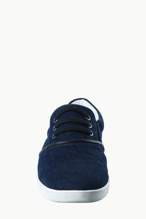 Men's Denim Mock Lace Slip-On Loafers