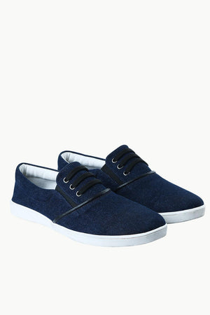 Men's Denim Mock Lace Slip-On Loafers