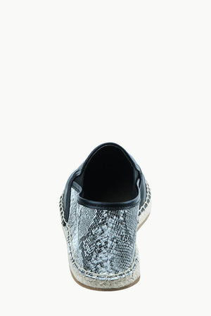 Men's Snake Design Black Faux Leather Espadrilles