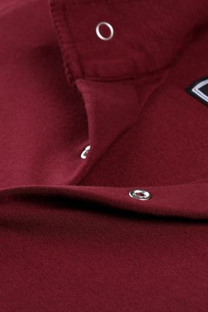 Mens Snap Button Knit Maroon Shirt