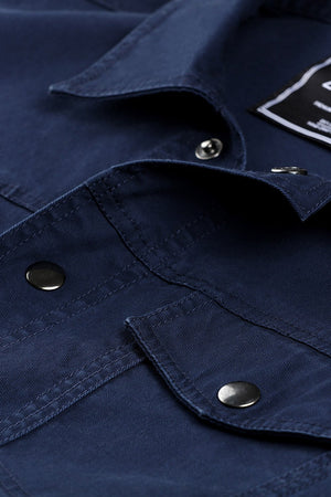 Men's Navy Snap Button Closure Twill Jacket