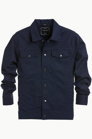 Men's Navy Snap Button Closure Twill Jacket