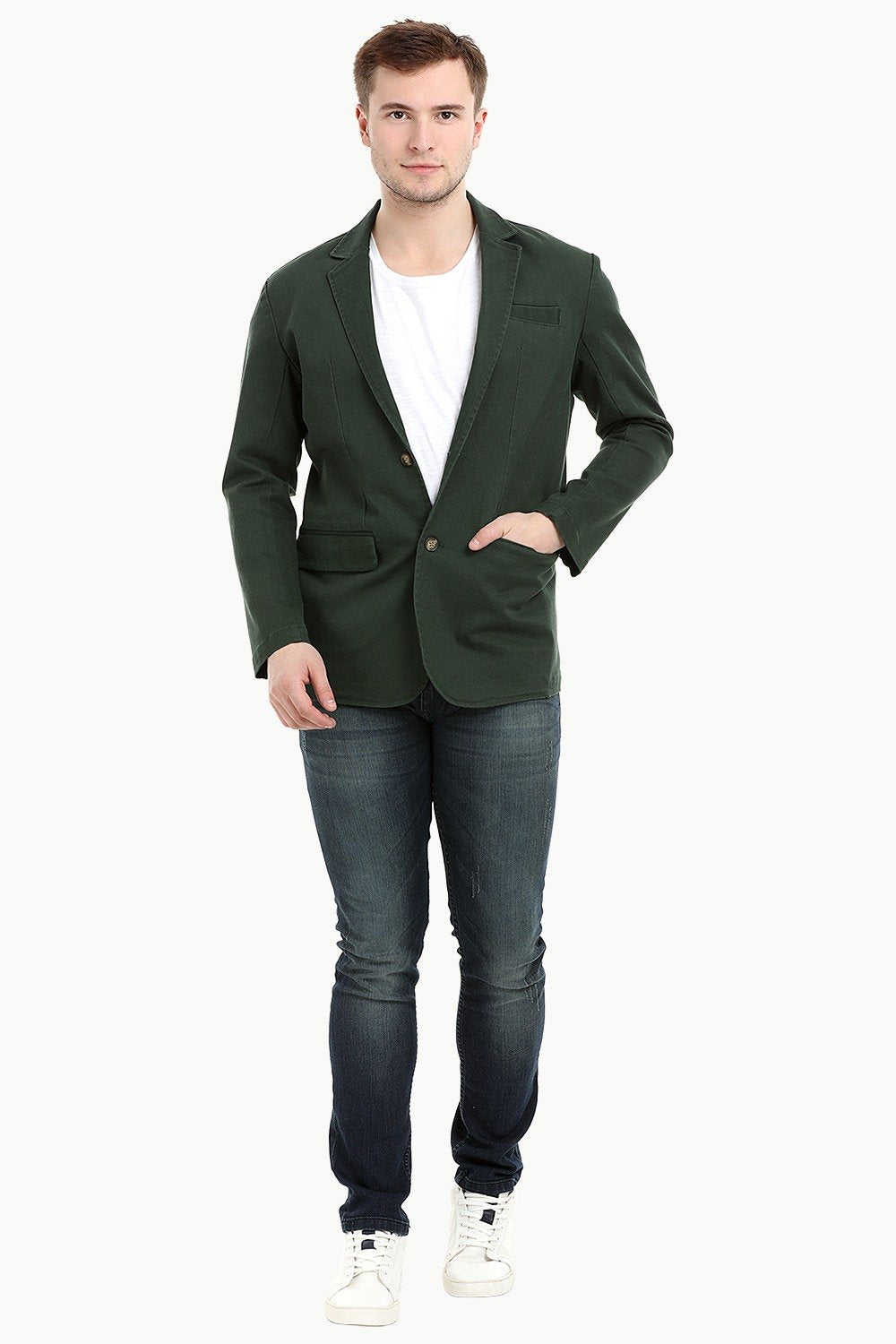 Buy Online Mens Seaweed Green Twill Blazer at Zobello