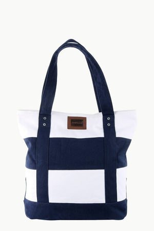 Canvas Colorblock Beach Tote Bag