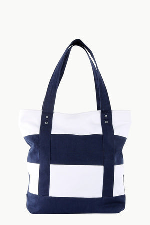 Canvas Colorblock Beach Tote Bag