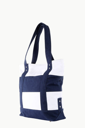 Canvas Colorblock Beach Tote Bag