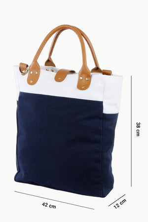 Zobello Canvas Colorblock Urban Tote Bag