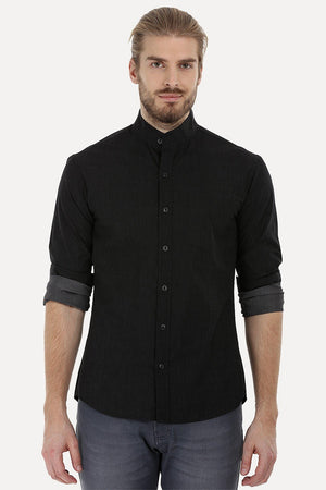 Casual Band Collar Shirt