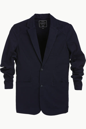 Casual Navy Notched Blazer