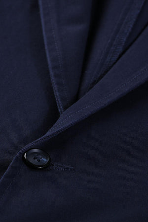 Casual Navy Notched Blazer