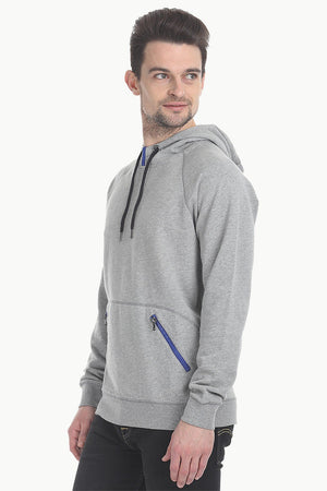 Cotton Fleece Hoodie With Zipper