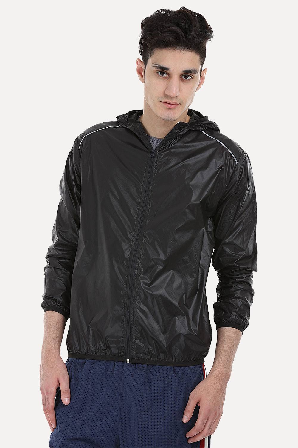 Buy Online Casual Black Windcheater for Men Zobello