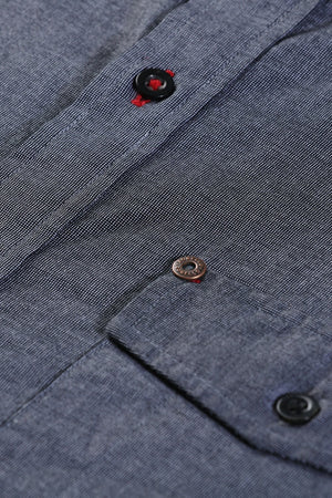 Charcoal Shirt with Semi Concealed Placket