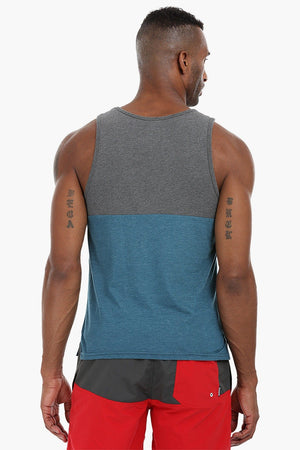 Colorblock Henley Cotton Tank