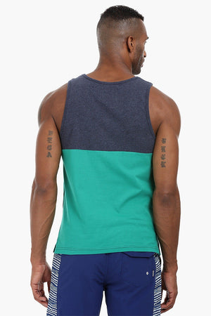Colorblock Henley Cotton Tank