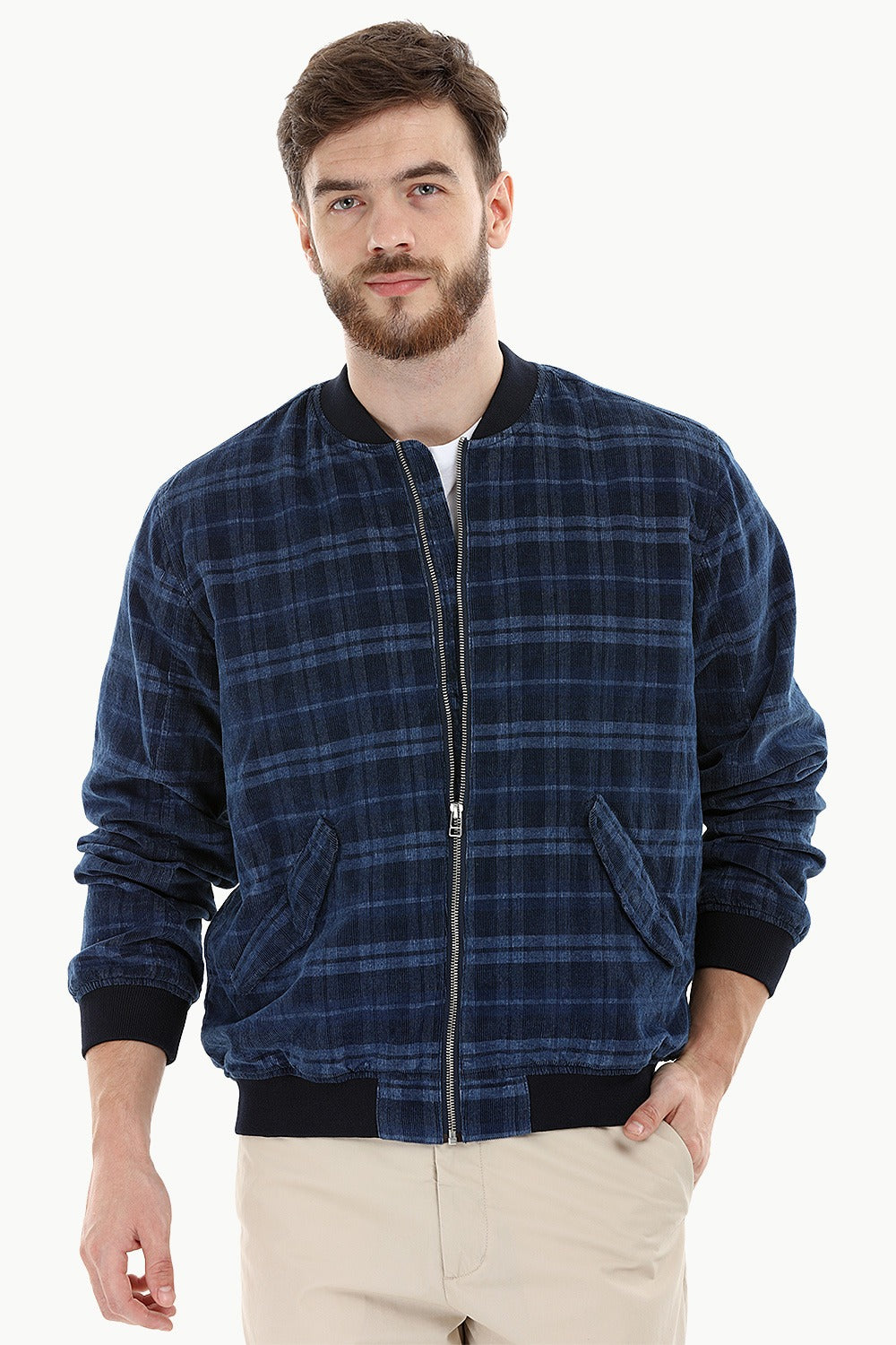 Check bomber jacket mens discount