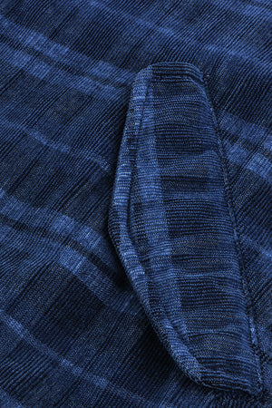 Indigo Corduroy Check Bomber Jacket