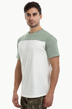 Cut & Sew Stripe T-Shirt