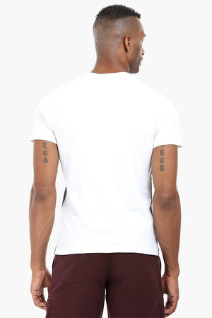 Cut and Sew Panel Cotton T-Shirt