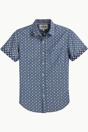 Indigo Denim Ikat Short Sleeve Shirt