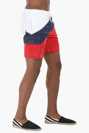 Diagonal Colorblock Swimshorts