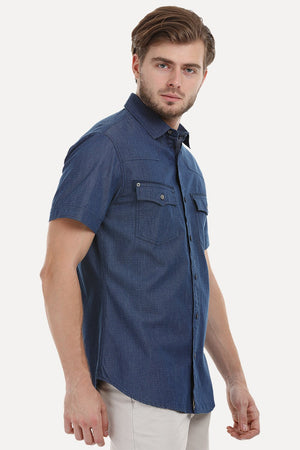 Ditsy Printed Shirt With Detailed Pockets