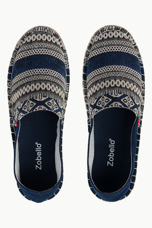 Dobby Navy Detail Ikat Espadrilles