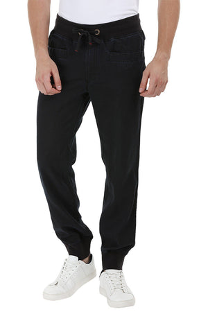 Drawcords Dark Denim Cuff Joggers 