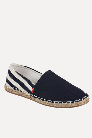 Blue Espadrilles with Nautical Striped Heel