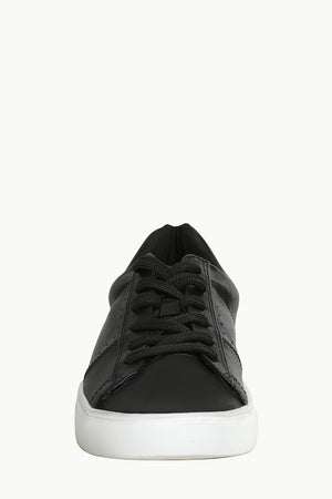 Faux Leather Lace Up Plimsolls