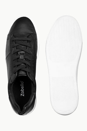 Faux Leather Lace Up Plimsolls