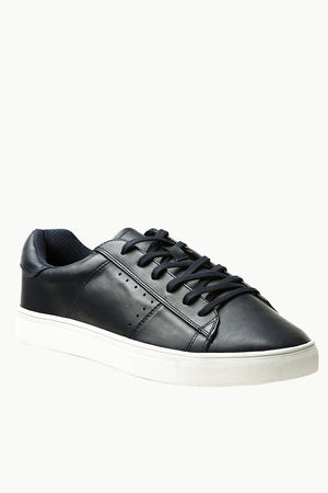 Faux Leather Lace Up Plimsolls