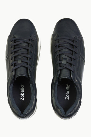Faux Leather Lace Up Plimsolls