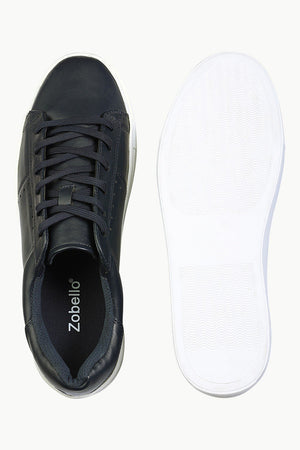 Faux Leather Lace Up Plimsolls