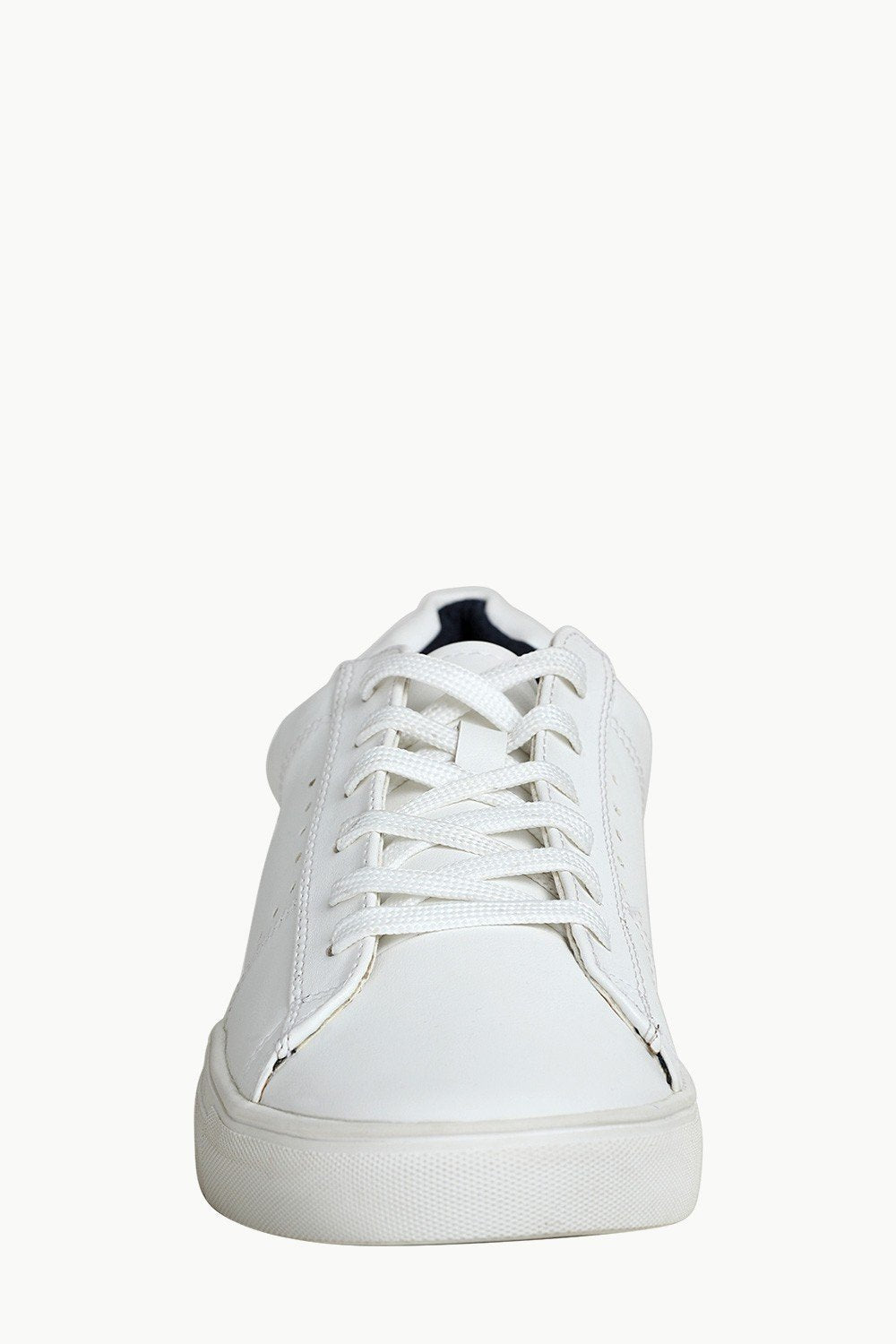 Faux Leather Lace Up Plimsolls - Main Image