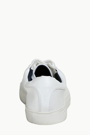 Faux Leather Lace Up Plimsolls