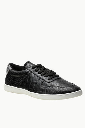 Faux Leather Lace Up Plimsolls