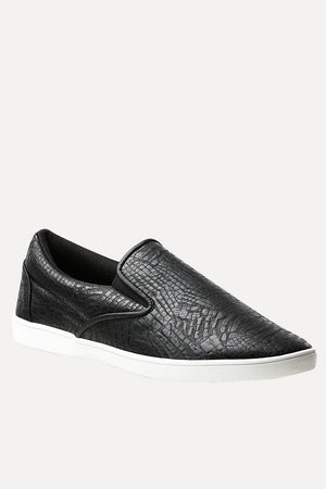 Faux Leather Loafer Plimsolls