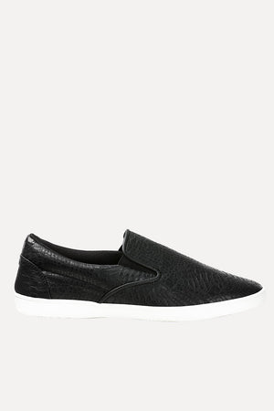 Faux Leather Loafer Plimsolls