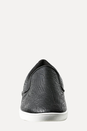 Faux Leather Loafer Plimsolls