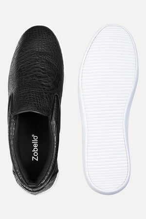 Faux Leather Loafer Plimsolls