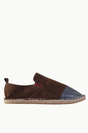 Faux Leather Top Suede Espadrilles