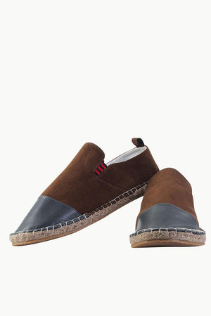 Faux Leather Top Suede Espadrilles