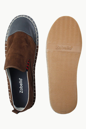 Faux Leather Top Suede Espadrilles