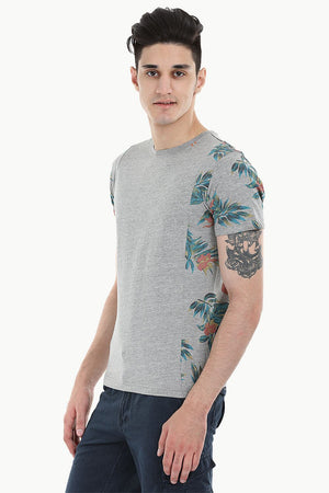 Contrast Block Crew Neck Tee