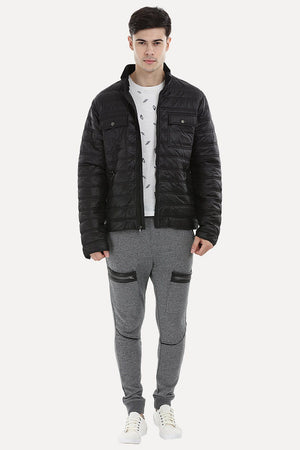Full Zipper Solid Padded Jacket