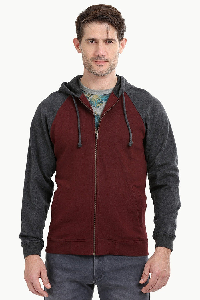 Full Zipper Raglan Hooded Jacket