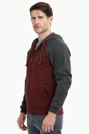 Full Zipper Raglan Hooded Jacket