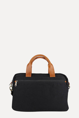 Solid Canvas Laptop Bag With Sling